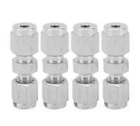Adaptateur de tube de compression 4 pièces, raccord réducteur droit à double virole en acier inoxydable 304, conception à vis rapide pour tuyaux d' d'air et d'eau, raccord étanche (F3/F4)