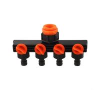 Adaptateur de tuyau à 4 branches pour robinets de jardin standard avec montage rotatif et actionnement individuel de la valve pour la gestion de zone