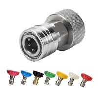 Adaptateur de tuyau à connexion rapide en acier inoxydable convertit le tuyau d'arrosage GHT 3/4 en kit d'entrée de nettoyeur haute pression 1/4 (A)