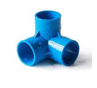 Adaptateur de tuyau,connecteur de robinet,de connecteur coudé à 3 voies en PVC métrique,raccords de tuyau à pression à souder au solvant,for aquarium,étang, piscine,tuyau de jardin(Blue 1 Pcs,40mm)