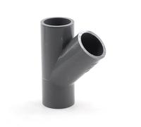 Adaptateur de tuyau,connecteur de robinet, raccords de tuyau en PVC gris voies bricolage coude droit connecteurs en T égal adaptateur de coupleur de tube à joint en plastique(Inclined Tee,I.D 25mm)