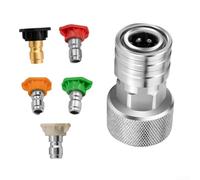 Adaptateur de tuyau d'arrosage haute pression avec 5 embouts pour des travaux de nettoyage efficaces du véhicule et du nettoyage