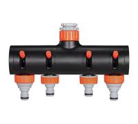Adaptateur de tuyau d'arrosage - kit de 4 raccords - pulvérisateur de jardin - kit de raccordement - répartiteur de tuyau avec valve pour l'arrosage extérieur - alliage d'aluminium &