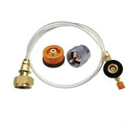 Adaptateur de tuyau de gaz de camping pour tuyau de raccordement de bidon, vanne de régulation en métal portable avec tuyau de 70 cm pour cuisinière extérieure, barbecue, compatible avec