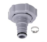 Adaptateur de tuyau de piscine 32 mm Vanne d'arrêt pour robinet de vidange de piscine avec collier en acier inoxydable - Connecteur en plastique ABS pour piscines hors sol Intex