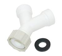 Adaptateur de tuyau de vidange en plastique blanc 3/4" pour lave-vaisselle Raccord 3 voies en Y pour machine à laver Raccord 3 voies 3/4" Y en plastique Pièce Y