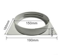 Adaptateur de tuyau d'échappement portable pour climatiseur - Connecteur d'interface de 150 mm - Joint déflecteur mobile - Matériau ABS - Gris