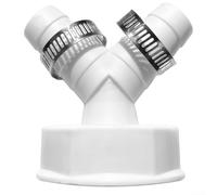 Adaptateur de tuyau en Y de 3,8 cm pour machine à laver et lave-vaisselle, avec double connexion, pinces à clip et anneaux d'étanchéité, conçu pour s'adapter aux siphons de cuisine et de salle de bain