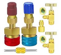 Adaptateur de tuyau r134a - Adaptateur de conversion de connecteur coupleurs rapides,Raccords rapides R1234YF à R134A, accessoires de réfrigérant AC de remplacement manuel côté haut/bas