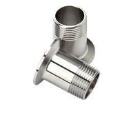 Adaptateur de tuyau sanitaire mâle en acier inoxydable 304 3/8", 1/2", 3/4", 1,5", 5,1 cm, 3,8 cm, 5,1 cm, virole à trois colliers de serrage 50,5 mm (K40 mm)