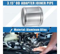 Adaptateur De Tuyau Universel Pour Adaptateur De Connexion De Voiture 80Mm 3,15" Od 76Mm 2,99" En Alliage D'Aluminium Argenté