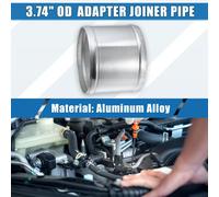 Adaptateur De Tuyau Universel Pour Adaptateur De Connexion De Voiture 95Mm 3,74" Od 76Mm 2,99" En Alliage D'Aluminium Argenté