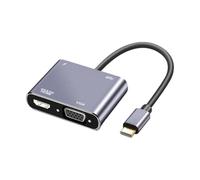 Adaptateur de type C, adaptateur USB | Hub PD USB 4 en 1 Type-C vers VGA - Splitter Hub USB pour tablettes, ordinateurs portables, lecteurs de jeux vidéo