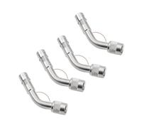 Adaptateur de Valve coudée à Angle de 45 90 135 degrés, Adaptateur d'extension de Valve de Tube de Pneu Compatible avec Moto Camion Voiture Moto vélo(4pcs Silver-135)