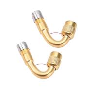 Adaptateur de Valve coudée à Angle de 45 90 135 degrés, Adaptateur d'extension de Valve de Tube de Pneu Compatible avec Moto Camion Voiture Moto vélo(2pcs Golden-45)