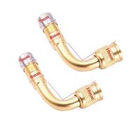 Adaptateur de Valve coudée à Angle de 45 90 135 degrés, Adaptateur d'extension de Valve de Tube de Pneu Compatible avec Moto Camion Voiture Moto vélo(2pcs Golden-90)
