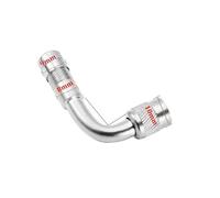 Adaptateur de Valve coudée à Angle de 45 90 135 degrés, Adaptateur d'extension de Valve de Tube de Pneu Compatible avec Moto Camion Voiture Moto vélo(1pcs Silver-90)