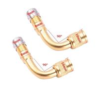 Adaptateur de Valve coudée d'angle de Moto à 90 degrés, Tube de pneu, adaptateur d'extension de Valve en cuivre et argent pour camion, voiture, Moto, accessoire de vélo, 1/2/4 pièces(2pcs Golden-90)