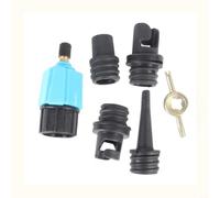 Adaptateur de valve d'air 4 en 1 pour pneus de voiture, bateau gonflable et matelas gonflable, adaptateur de remplissage rapide en nylon et alliage pour pompes à air électriques, bleu avec kit