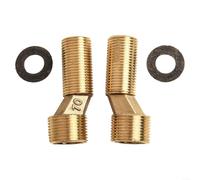 Adaptateur de valve d'angle réglable à pied incurvé pour robinet de salle de bain en laiton pour cuisine ou salle de bain, doré (1 paire) (style F long)