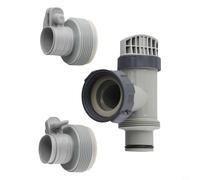 Adaptateur de valve de piston de piscine de type B pour remplacement Intex - Vanne d'arrêt avec joints pour filtre de piscine hors sol, raccord de tuyau de pompe de 3,8 cm