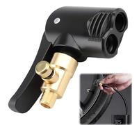 Adaptateur de Valve de Pneu de Voiture, Embout Gonfleur, Tête de Pompe de Remplacement Filetée avec Double VaEmbout de Gonflage Laiton pour Les Pneus de Voiture de Vélo et de Moto (Deflatable)
