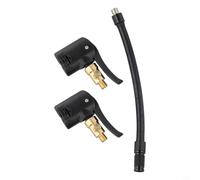 Adaptateur de valve de pneu en laiton de 5,1 cm avec boucle de verrouillage, tête de conversion d'air de voiture et soupapes, buse de gonflage pour voitures, motos, vélos - Noir (D)
