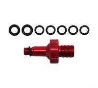 Adaptateur de valve de pompe à air compatible avec les amortisseurs arrière de vélo Rockshox, Monarch, DT XMM, y compris les joints toriques de rechange (rouge)