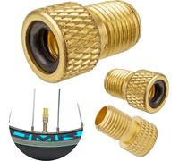 Adaptateur De Valve De Vélo, Lot De 3, Dv/Sv Vers Av, Capuchon De Valves Dunlop Et Presta, Bague D'étanchéité Extra, Utiliser Avec Pompe À Vélo Ou Compresseur D'air Pour Roue Voiture Et Vélo, Métal