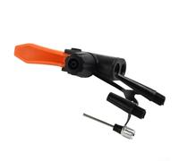 Adaptateur de valve de vélo pour Presta, Schrader et Dunlop - 3 en 1 multifonction avec 3 embouts auxiliaires, noir + orange