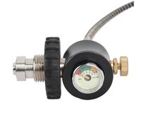 Adaptateur de Valve DIN de Plongée avec Manomètre, Haute Pression 300 Bar, Valve de Raccordement de Grande à Petite Bouteille avec Long Tuyau D'air pour Réservoir D'air PCP
