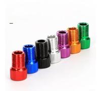 Adaptateur de valve en alliage d'aluminium pour vélo de route et VTT avec joint en caoutchouc pour une conversion étanche à l'air rouge, noir, argent, or (noir)