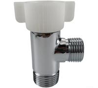 Adaptateur de valve en T en laiton avec fonction d'arrêt pour installation de bidet, raccord en T de 2,2 x 2,2 x 1,27 cm, chromé, contrôle du débit d'eau spécifique aux toilettes (trois voies)