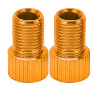 Adaptateur de Valve Presta vers Schrader, Paquet de 2 |Convertisseur de Pompe à vélo en Alliage d'aluminium Longue durée |Cyclisme de Montagne/Cyclisme sur Route/Gonflage des (Golden)