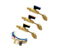 Adaptateur de vanne à boisseau sphérique à butée d'angle, tuyau de charge de vanne à boisseau sphérique de réfrigérant de climatisation, réfrigérant de climatisation(Bule)