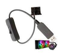 Adaptateur de ventilateur de boîtier, connecteur USB 3 broches/4 broches - Câble répartiteur PWM - pour PC de bureau, appareils électroniques, système de refroidissement de voiture