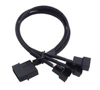 Adaptateur de ventilateur noir Molex à 3 voies, 27cm, 3 broches/4 broches, pour boîtier d'ordinateur, ventilateur de CPU, ventilateurs de refroidissement