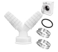 Adaptateur de vidange double raccord pour machine à laver et lave-vaisselle, répartiteur Y avec collier de serrage Ø 20-32 mm, pour tuyau avec raccord d'entrée 18-24 mm et tuyau d'échappement 40 mm