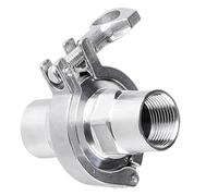 Adaptateur de virole de filetage de couvercle à trois pinces 304SS avec joint en Silicone, raccord de tuyau sanitaire for Applications alimentaires(MIP DN32 clamp50.5)