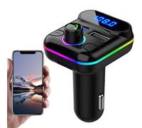 Adaptateur de Voiture Blue-Tooth, transmetteur FM Blue-Tooth pour Lecteur MP3 de Voiture | Appels Mains Libres, Deux Ports USB | Écran LED, lumière ambiante à Sept Couleurs