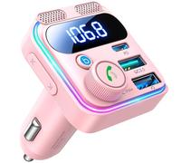 Adaptateur de voiture Bluetooth 5.4 Transmetteur FM 81 W Adaptateur allume-cigare Bluetooth [PD45W & QC36W] Charge rapide Double micros HiFi Basse Affichage LED Radio sans fil Appels mains libres