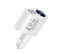 Adaptateur de voiture pour la prise de bouchage - chargeur de séparateur 12V 24V, port à double puissance | Smart 80W haute vitesse avec interrupteurs indépendants et fusible de sécurité, dans les cam