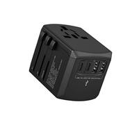 Adaptateur de voyage 15W AUS/EU/UK/US Noir