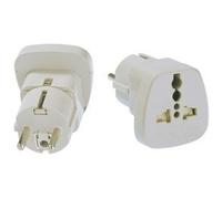 Adaptateur de voyage, 2 & 3 pôles, corps blanc