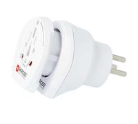 Adaptateur de Voyage 2-en-1 Universel pour Israël 13A Blanc