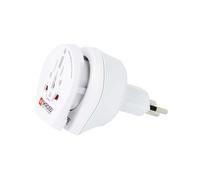 Adaptateur de Voyage 2-en-1 Universel pour Suisse 13A Blanc