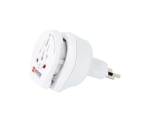 Adaptateur de Voyage 2-en-1 Universel pour Suisse 13A Blanc