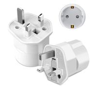 Adaptateur de Voyage,2 Pcs Adaptateur Prise Anglaise Europe ver UK,Adaptateur Prise Anglaise,Europe ver UK Adapter, Adaptateur de Prise pour Irlande, Angleterre, Ecosse,Dubaï, Malte,Adaptateur Type G