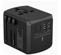 Xoopar Adaptateur de voyage 2x USB 2x USB-C 15W Europe/UK/USA/Australie Noir