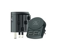 SKROSS - Alpha + 4 USB - Adaptateur de Voyage Universel du Monde au Monde - Tension : 100V - 1000W / 250V - 2500W - 10A pour l'ordinateur Portable et Le sténien de Cheveux + 4 USB (24W - 4.8A)